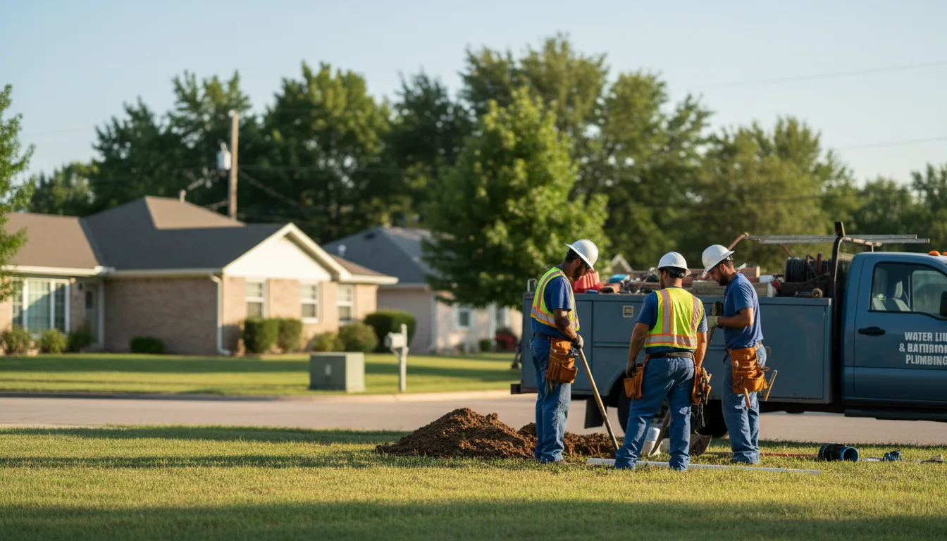 Residential water line and bathroom plumbing service in Abbyville, KS